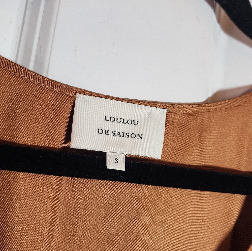 Loulou De Saison Nada Bronze Brown Sleeveless Maxi Dress 100% Silk Small - Picture 3 of 10